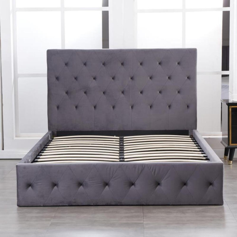 Upholstered Ottoman Storage Bed with Mattress, Double (4'6")