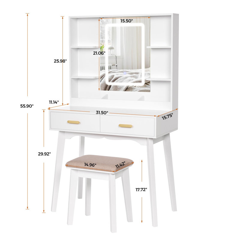 Forbes Dressing Table with Mirror