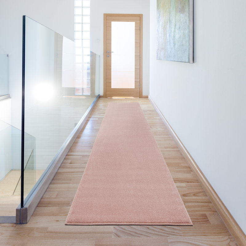 Tapis intérieur / extérieur rose Mullican Sandy, Tapis de couloir 2 pi 2 po x 16 pi