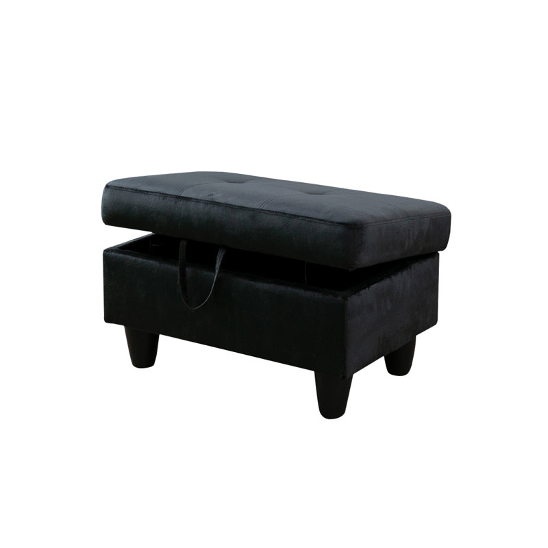 Upholstered Ottoman, Black