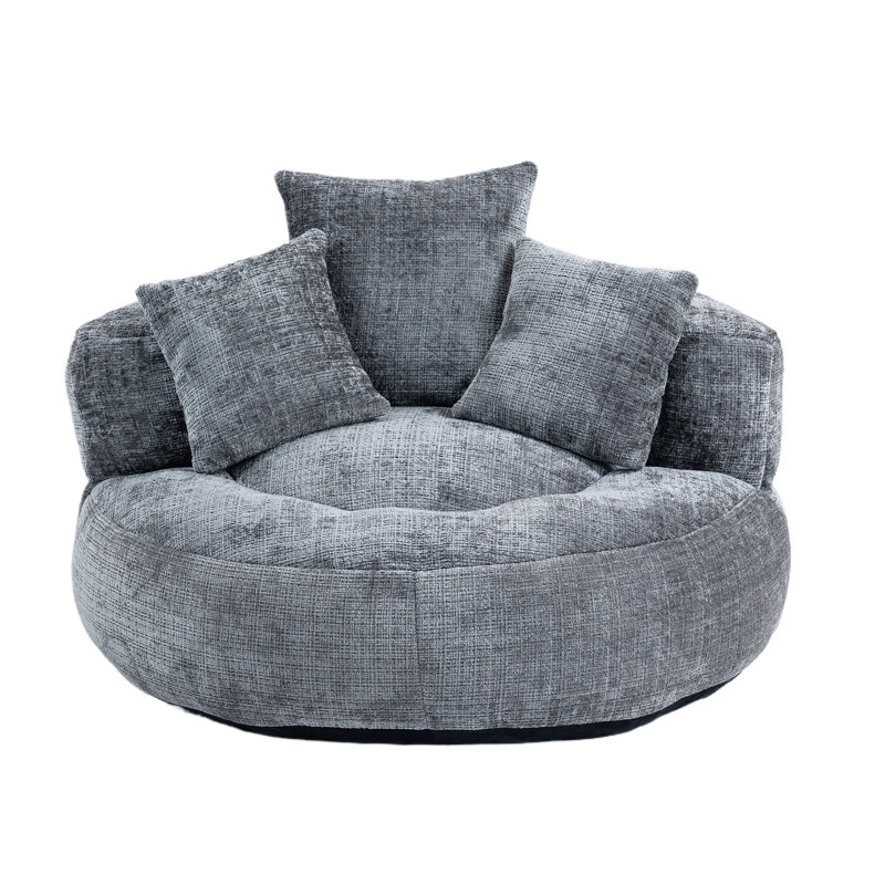 Mason Chenille Bean Bag Lounger, Grey