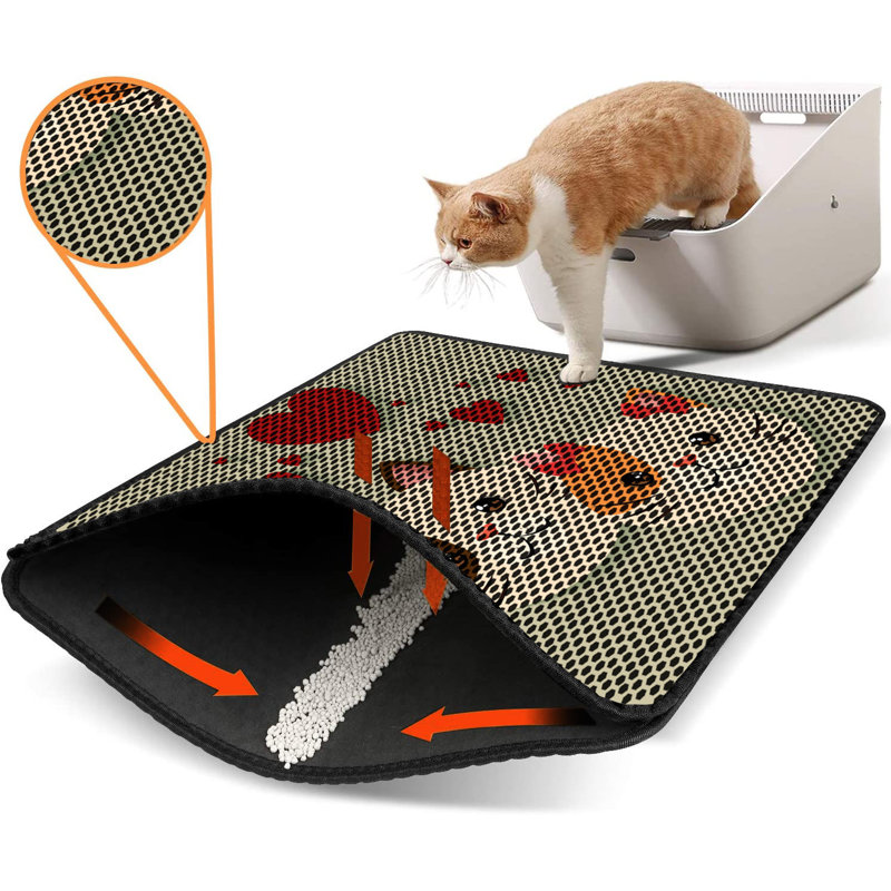 Premium Cat Litter Mat, 18 x 24 inches | 50% PVC / 50% Polyester, Machine Washable & Vacuum Friendly | Durable, Easy-Clean Design for Pet Owners | Protect Your Floors from Litter Messes