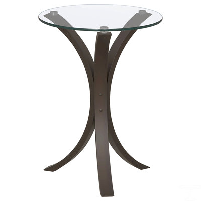 Round Glass Top Accent Side Table