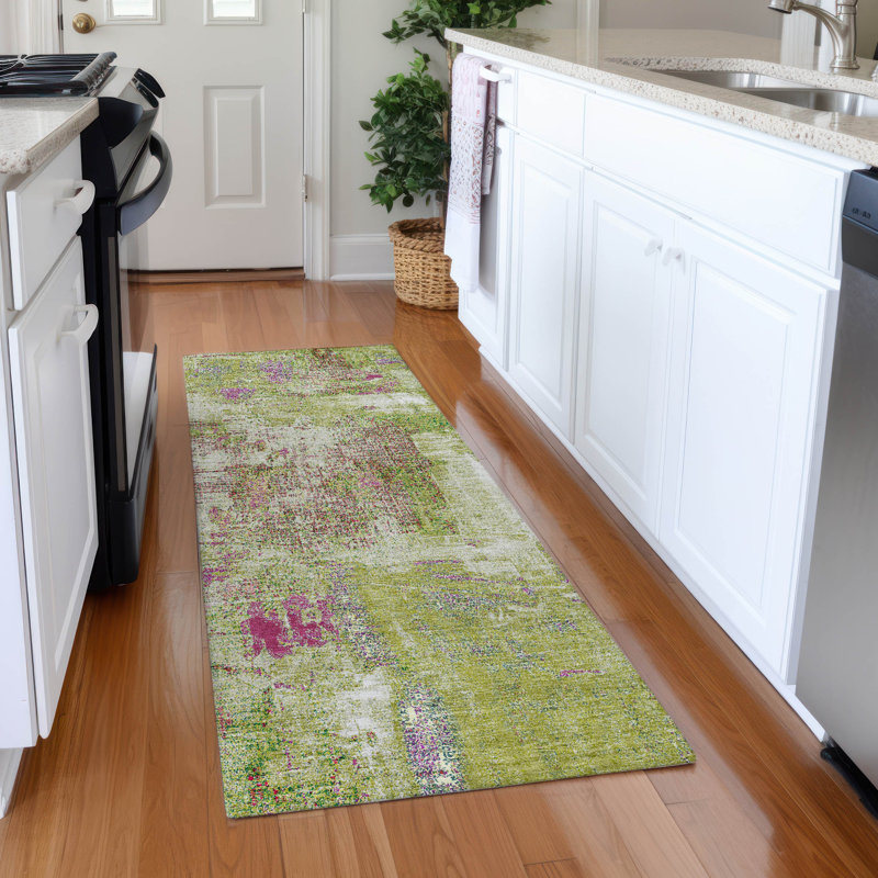 Premium Machine Washable Natoma AMF989 Abstract Rug, Runner 2'3" x 7'6"