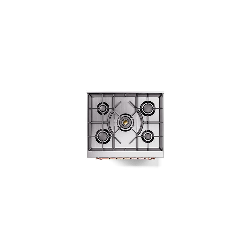 ILVE Nostalgie II 30 in Dual Fuel Range, Graphite Matte/Copper, Natural Gas