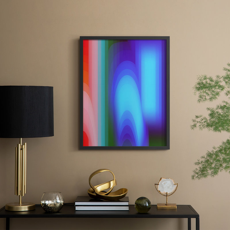 Impression encadrée Groovy Prism Gradients II - bois massif, H 30 po x l 24 po, Cadre noir