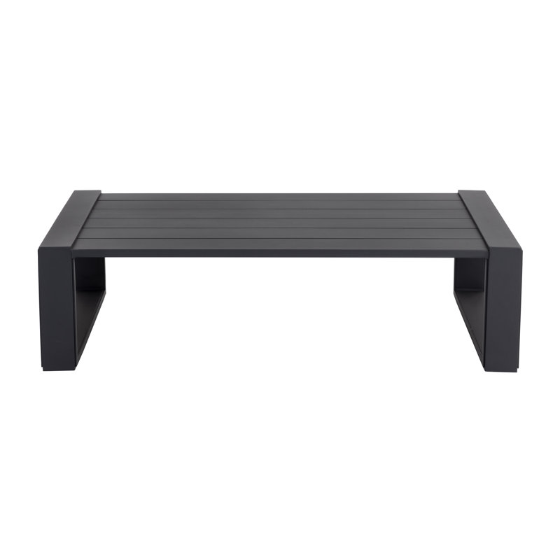 Hellevi Charcoal Aluminum Rectangular Outdoor Coffee Table