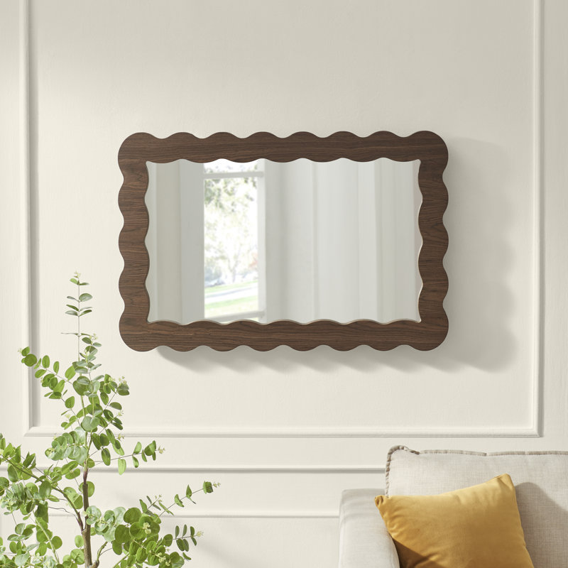 Deaysha Solid Wood Abstract Mirror, 90 cm H x 60 cm W