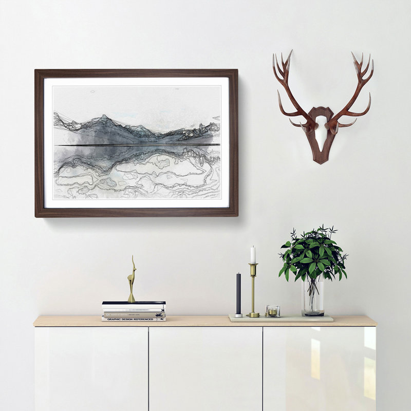 Lake McDonald Montana in Abstract - Picture Frame Graphic Art Print, Walnut Framed, 36cm H x 48cm W x 2cm D