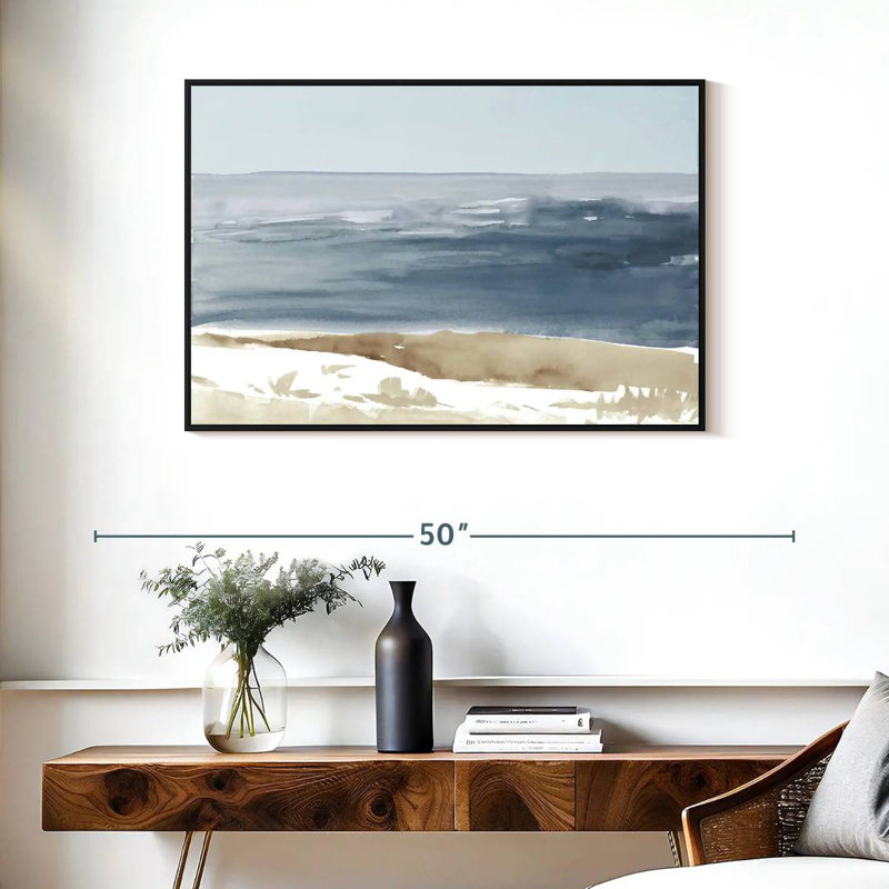 Soft Coastlines I, Floating Frame Black, 37" X 25"