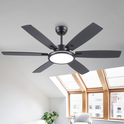 Ventilateurs de plafond modernes à 52 pales de 52 po avec lumières et télécommande