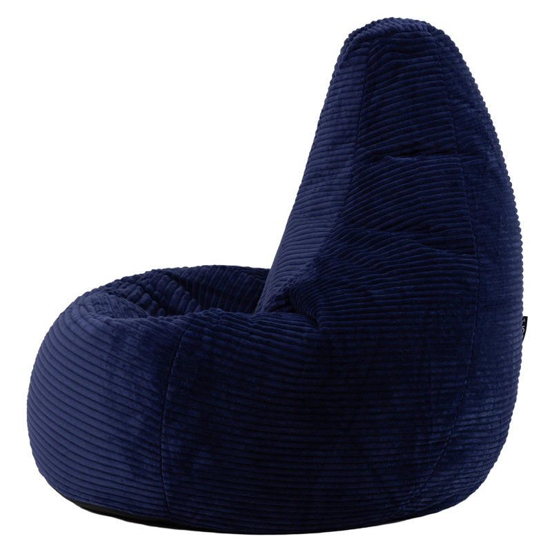 Bean Bag Bazaar Dalton Corduroy Recliner Bean Bag, Navy Blue