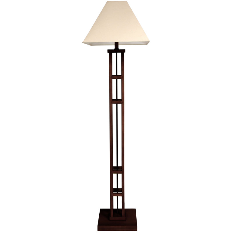 Mosko 62" Traditional Floor Lamp, Dark Walnut