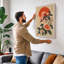 Spider Among Blooms Japandi - Wrapped Canvas-1001377480-1001377474