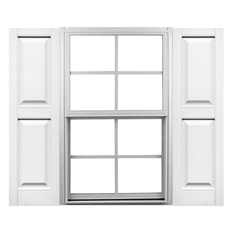 Mid-America Vinyl, TailorMade Two Equal Panels, Raised Panel Shutters, w/Shutter-Loks, 75", White, 14.5"