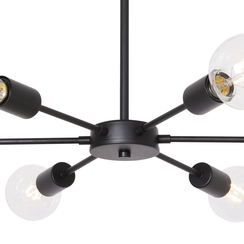 Lustre sphérique Spoutnik à 6 lumières Jankowski, Noir