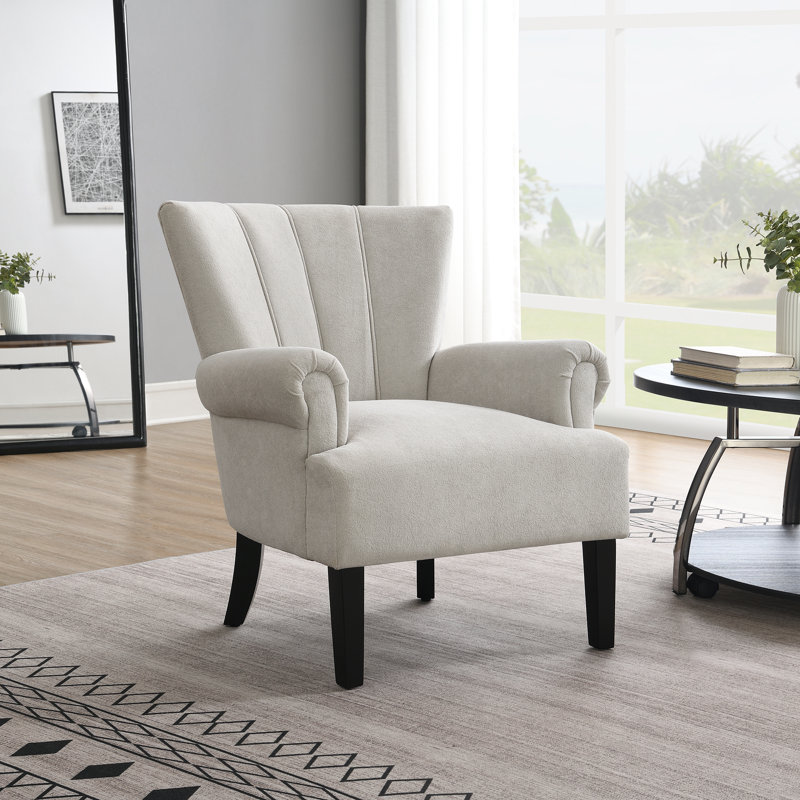 Byata Upholstered Swivel Armchair, Light Gray Polyester Blend