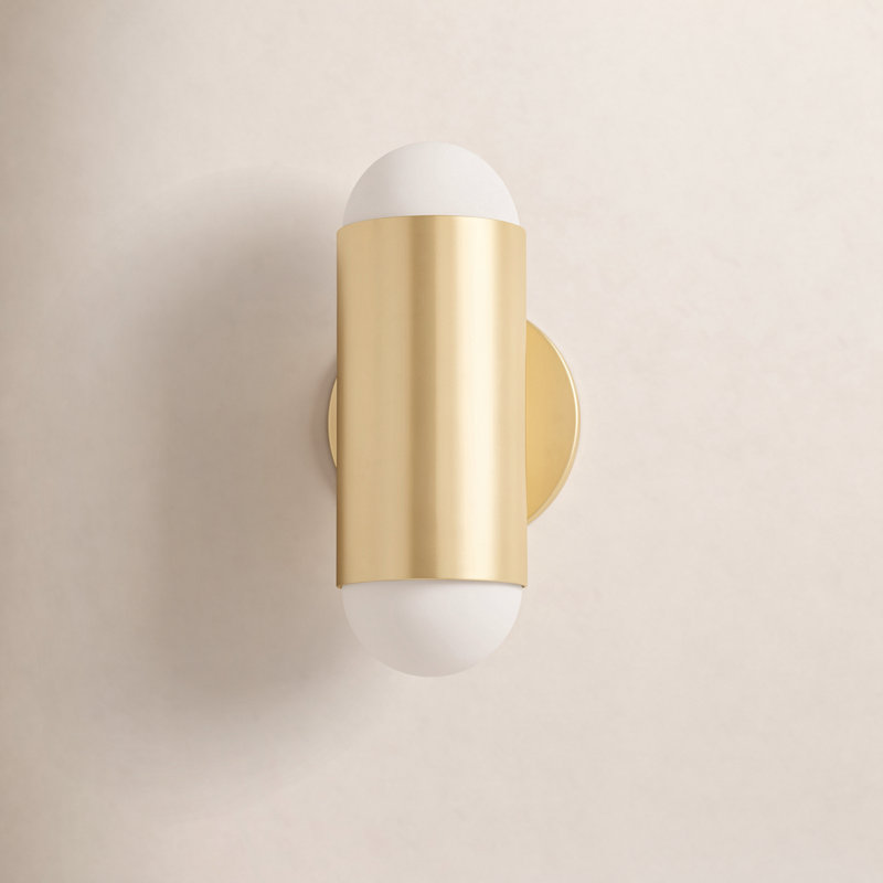 Kira 2 Light Wall Sconce, Aged Brass