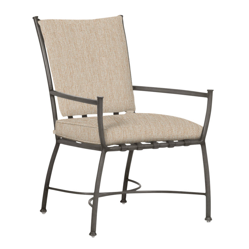 Majorca Patio Dining Armchair with Cushions, Rollo Chambray InsideOut® Linen, Welt