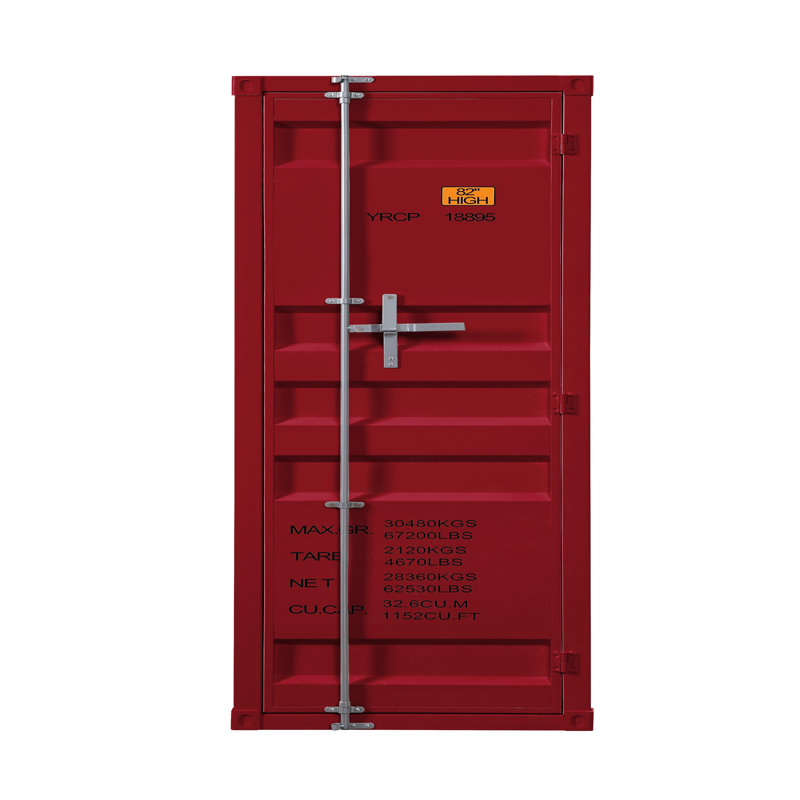 Garde-robe 1 porte avec serrure de contenant, Rouge