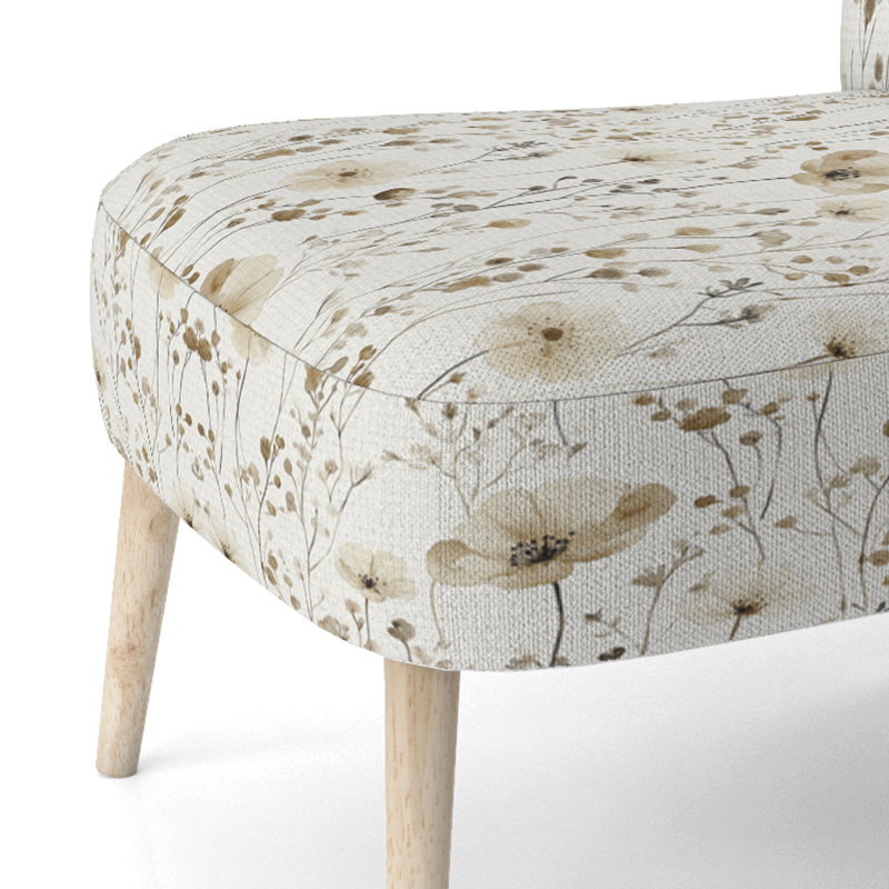 Chaise d'appoint Country Farmhouse - Chaise d'appoint crème Wildflowers, Chaise d'appoint sans accoudoirs