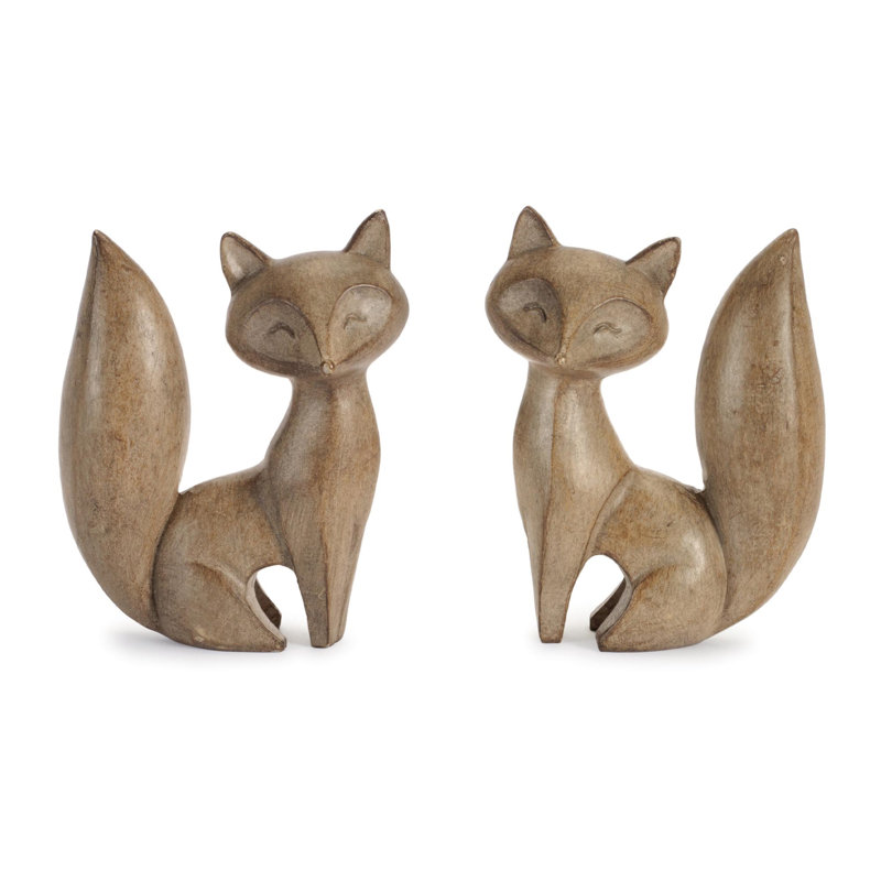 Figurine moderne renard (ensemble de 2)