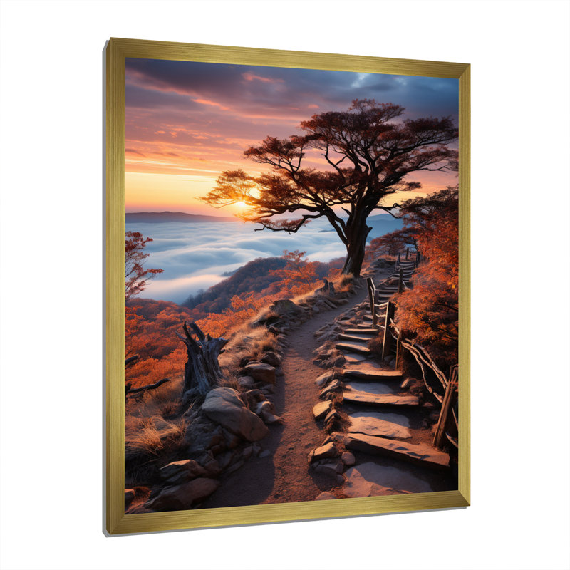 États-Unis, parc national de Shenandoah au coucher du soleil, H 20 po x l 12 po x P 1 po, Cadre doré à une seule photo