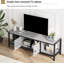 Meuble télé 58 po gris rustique, console média imperméable avec pieds et tablettes réglables-588765864-588765867