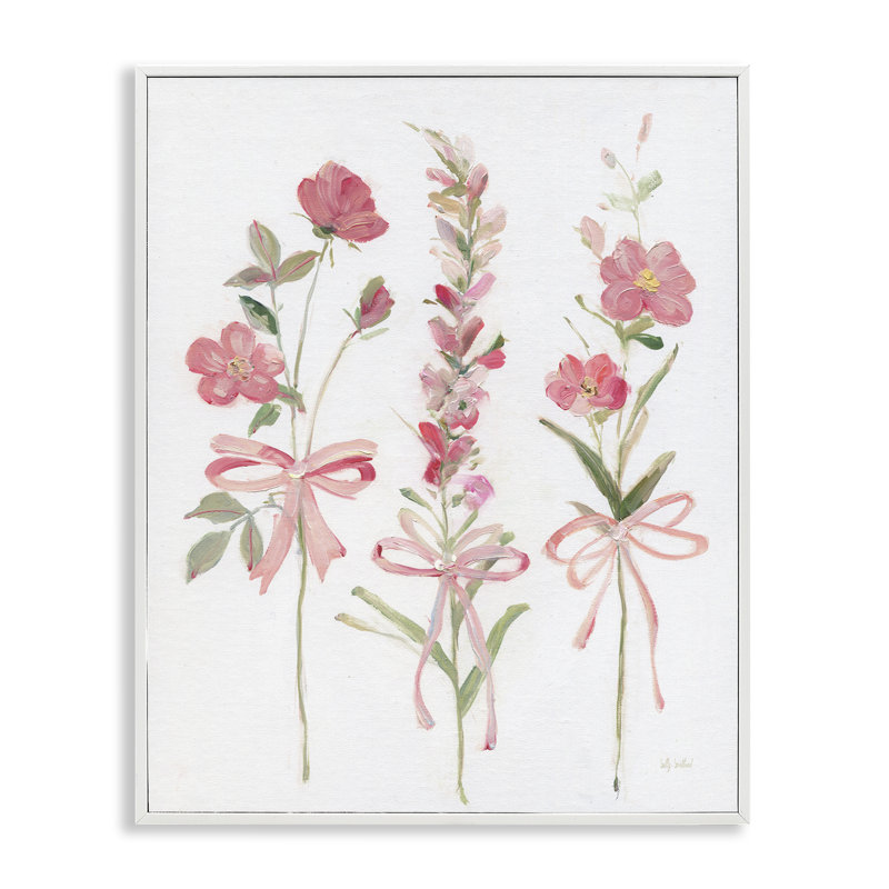 Giclée encadrée de fleurs roses pastel, conception de Sally Swatland, H 14 po x l 11 po