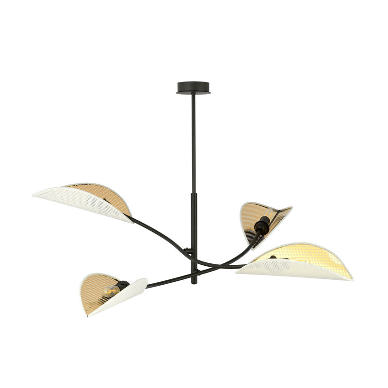 4 - Light Chandelier, White/Gold