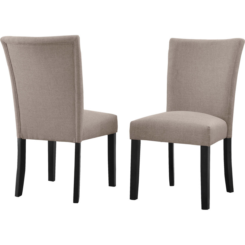 Myrtille 20'' H Linen Upholstered Side Chair, Brown, Black