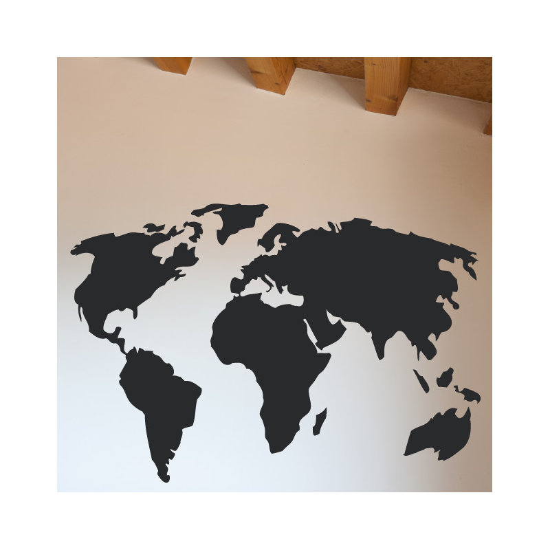 Geography Non-Wall Damaging Wall Decal, 22" H x 32" W x 0.01" D, Black