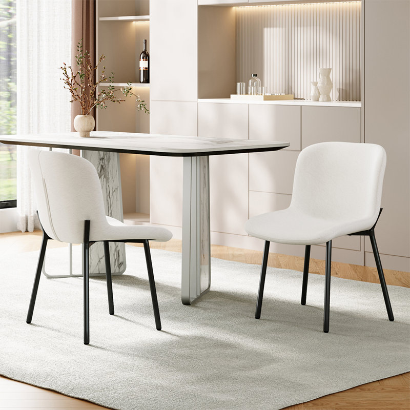 Heinen 40cm H Tufted Velvet Upholstered Wing Back Side Chair in White