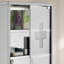 Armoire à pharmacie murale, armoire murale verrouillable avec 4 tablettes à niveaux, cadre en acier inoxydable et porte en verre, verrouillable avec 2 clés 0