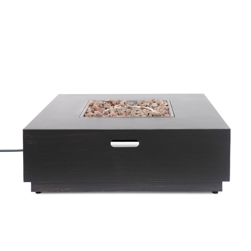 Wellington 40” Square Fire Pit-50, Brown/Gold