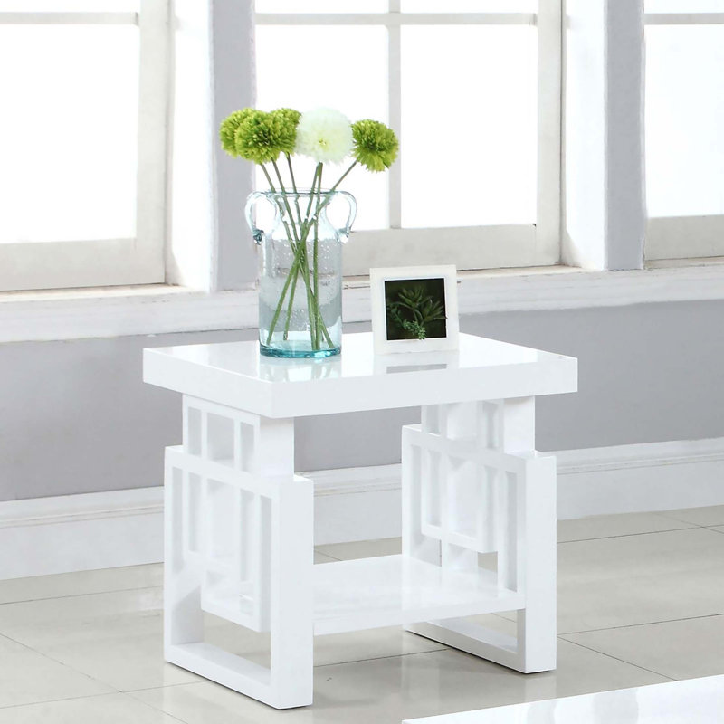 High Glossy Rectangular End Table