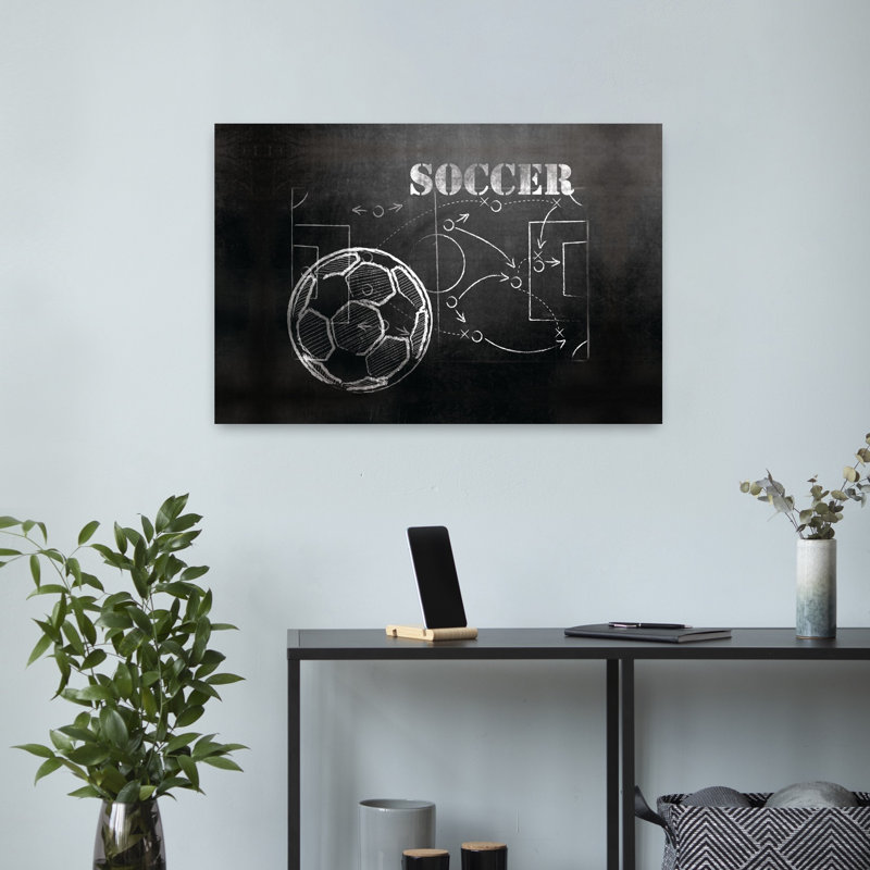 Le soccer joue l'art contemporain, H 16 po x l 24 po