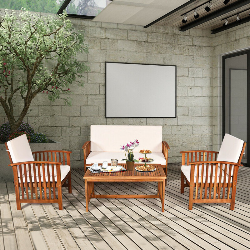 Ensemble de conversation avec canapé 4 pièces Kemm, Beige