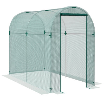 Mini Polytunnel 240*120*188 cm Polyethylene 1 Piece Mini Greenhouse Green with Galvanised Steel Frame