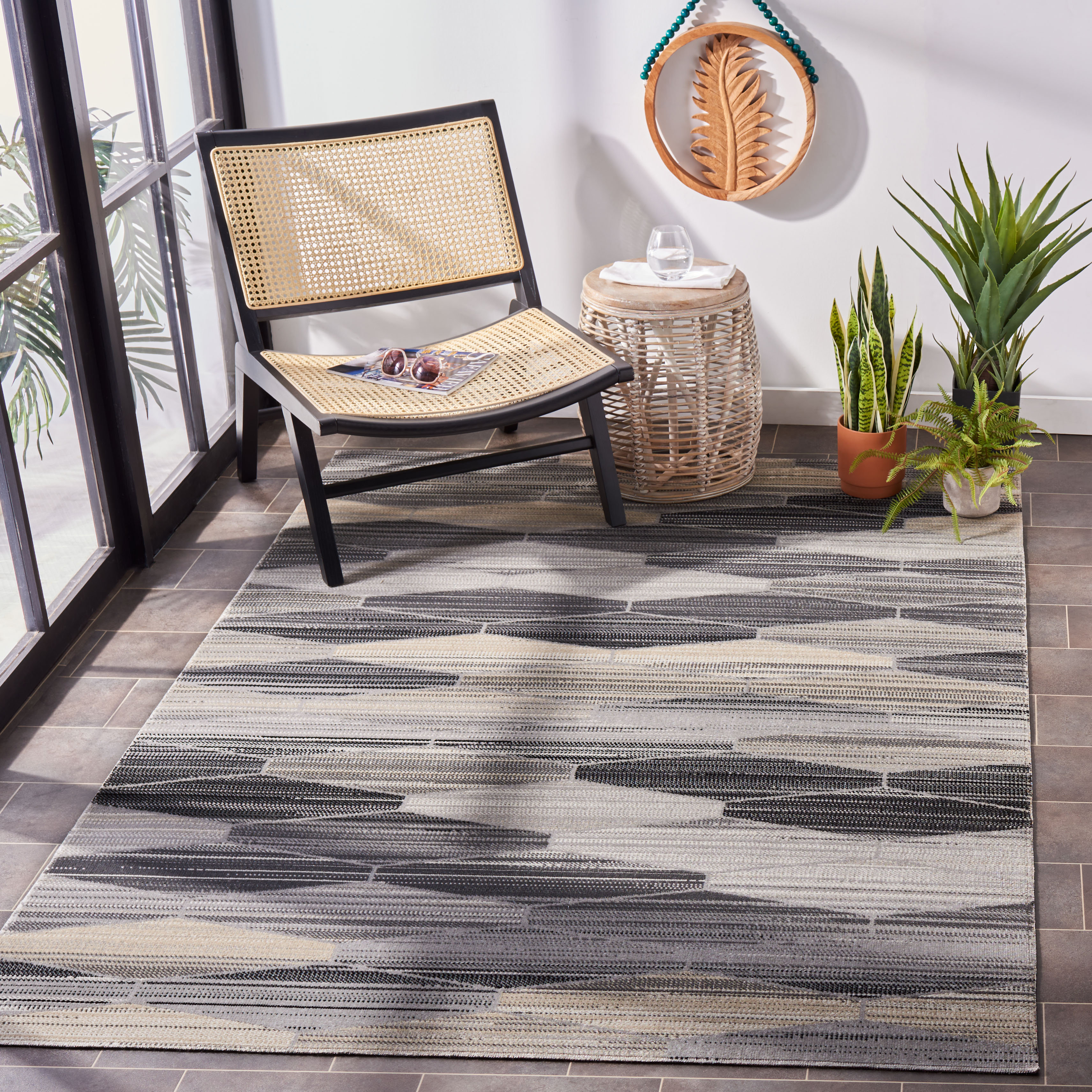 Oliver Altom Geometric Gray/Dark Gray/Ivory Indoor / Outdoor