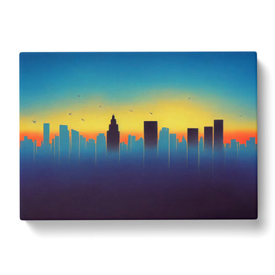 Exhilarating Skyscraper Skyline Abstract - Wrapped Canvas