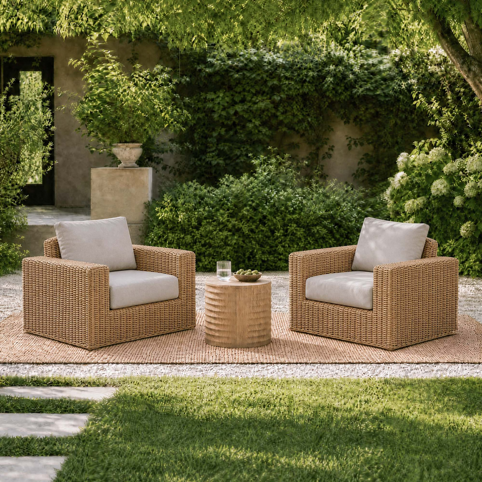 Emery Wicker Outdoor Lounge Chair(Set Of 2)