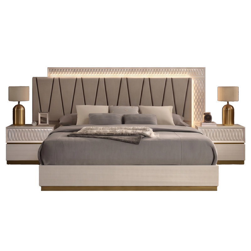 Ensemble de chambre à coucher 3 pièces Stanbridge, 3 Pcs: Bed, 2 Nightstands, King