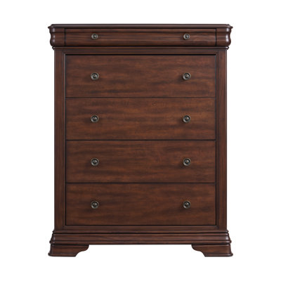 Commode en bois massif à 5 tiroirs Dornoff