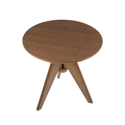 Table de bout ronde en bambou, petite table d'appoint avec structure triangulaire