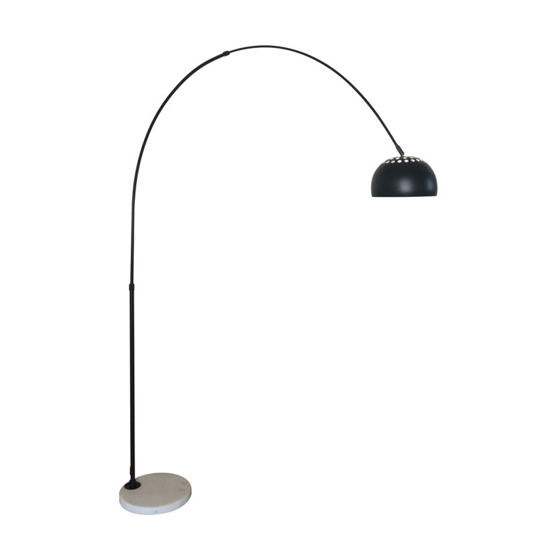 Dillander 75.6'' White Arched Floor Lamp, Black
