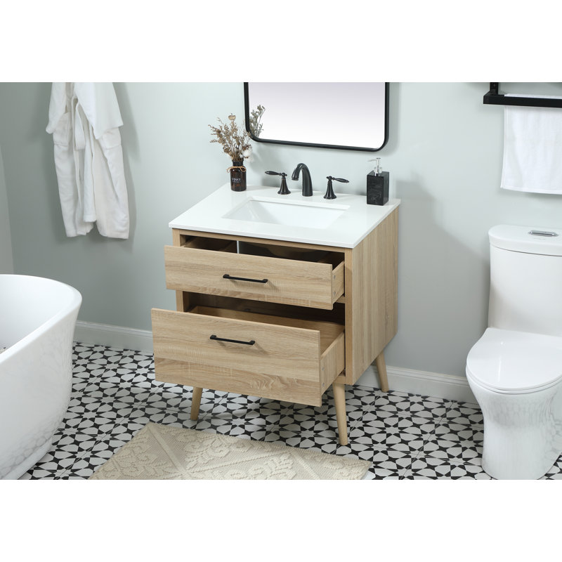 Ensemble de meuble-lavabo simple 30 po Burkley, Bois de manguier