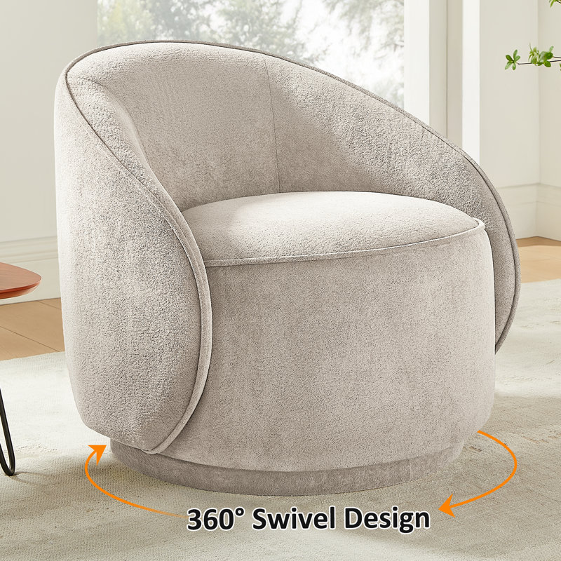 Chaise d'appoint pivotante 29,33 po rembourrée à accoudoirs inclinés, ensemble de 2, Chameau