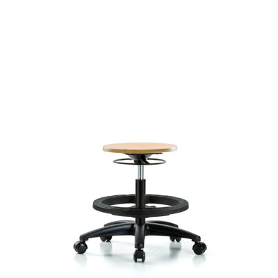 Joana Adjustable Height Ergonomic Lab Stool with Footring Pedestal Base