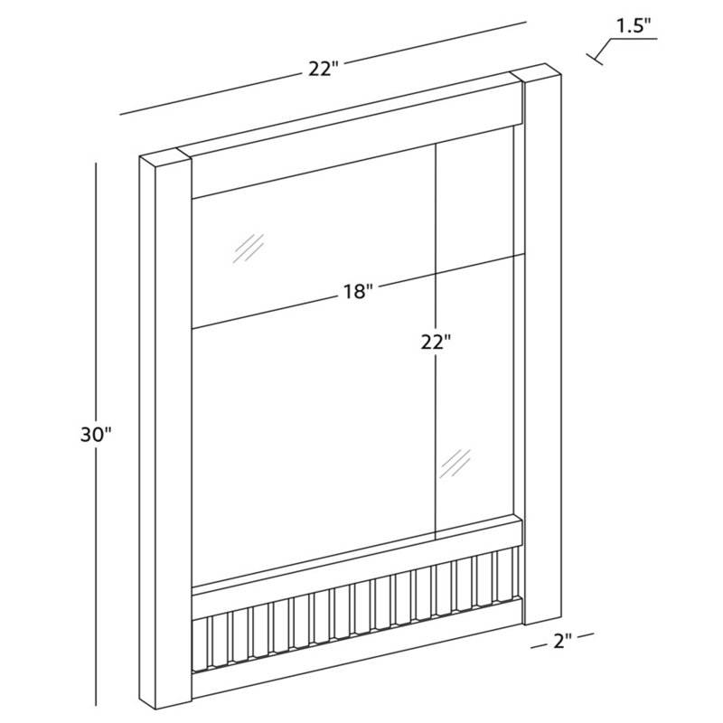 Through Lines Flat Wall Mirror, 30" x 22", Brown